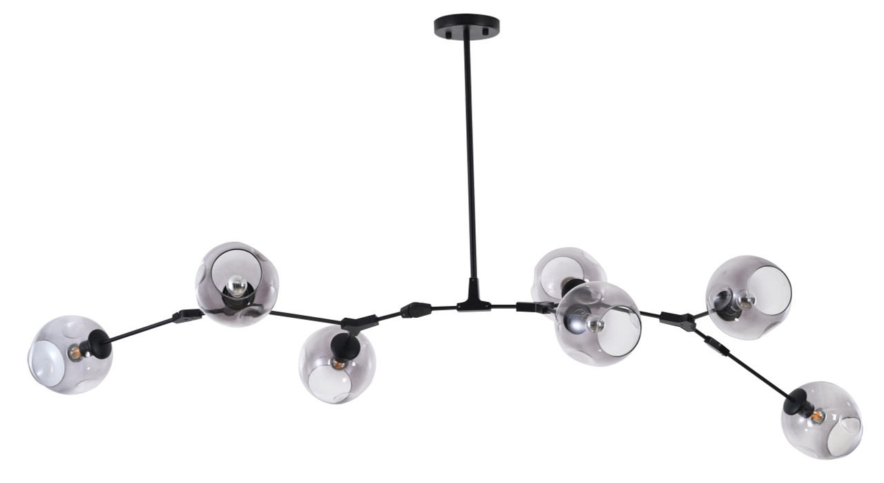 BETHEL INTERNATIONAL DLS58C70B 7-Light Chandelier Black BETHEL INTERNATIONAL DLS58C70B 7-Light Chandelier Black