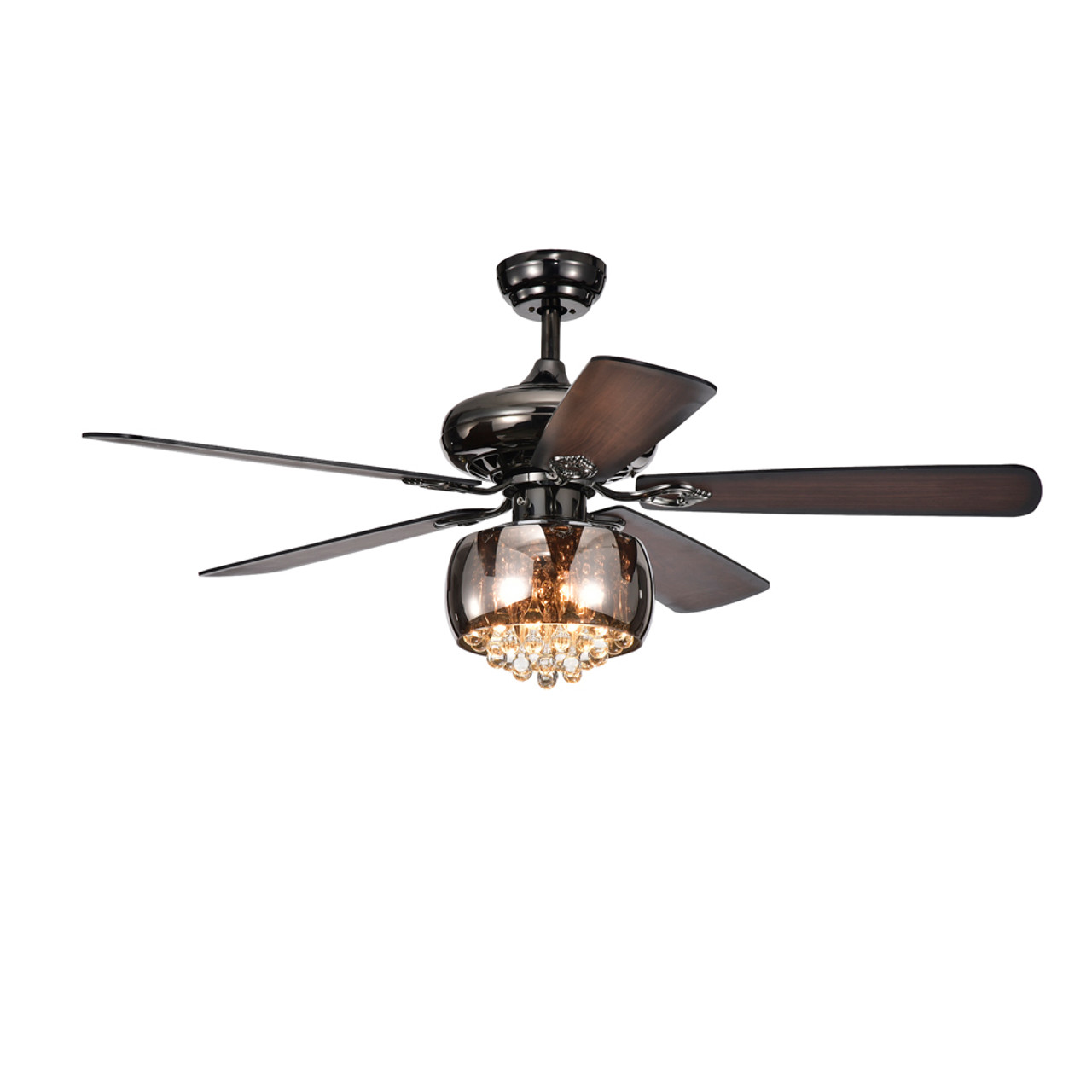 WAREHOUSE OF TIFFANY'S CFL-8307 Nettle 15 in. 3-Light Indoor Black Finish Remote Controlled Ceiling Fan with Light Kit