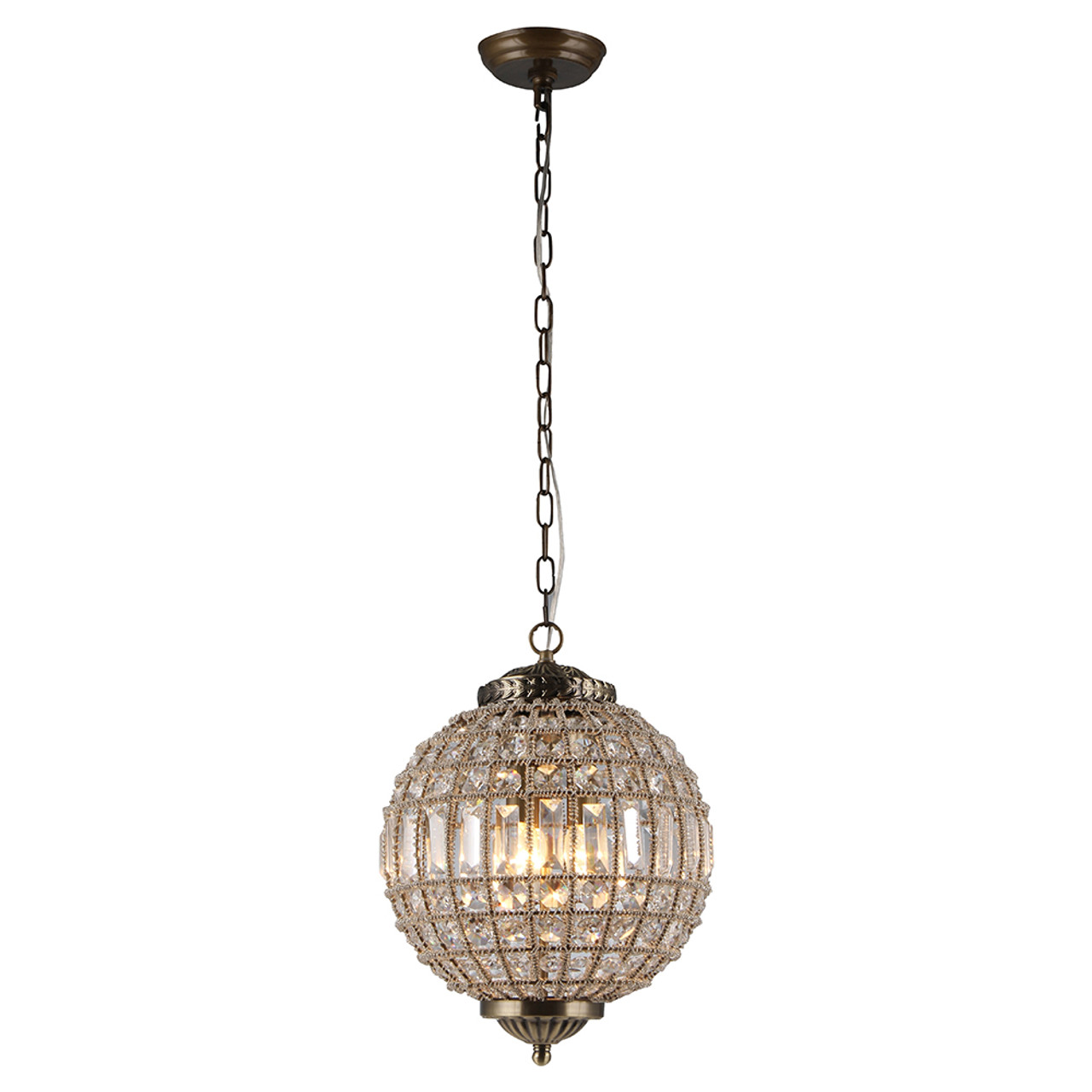 WAREHOUSE OF TIFFANY'S P1656-3 Gaskara 15 in. 3-Light Indoor Bronze Finish Chandelier with Light Kit