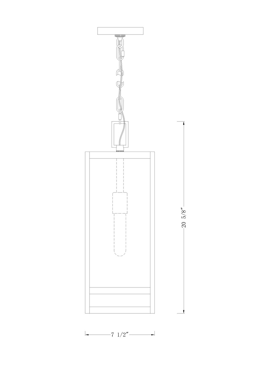 Z-LITE 596CHB-BK 1 Light Outdoor Chain Mount Ceiling Fixture, Black