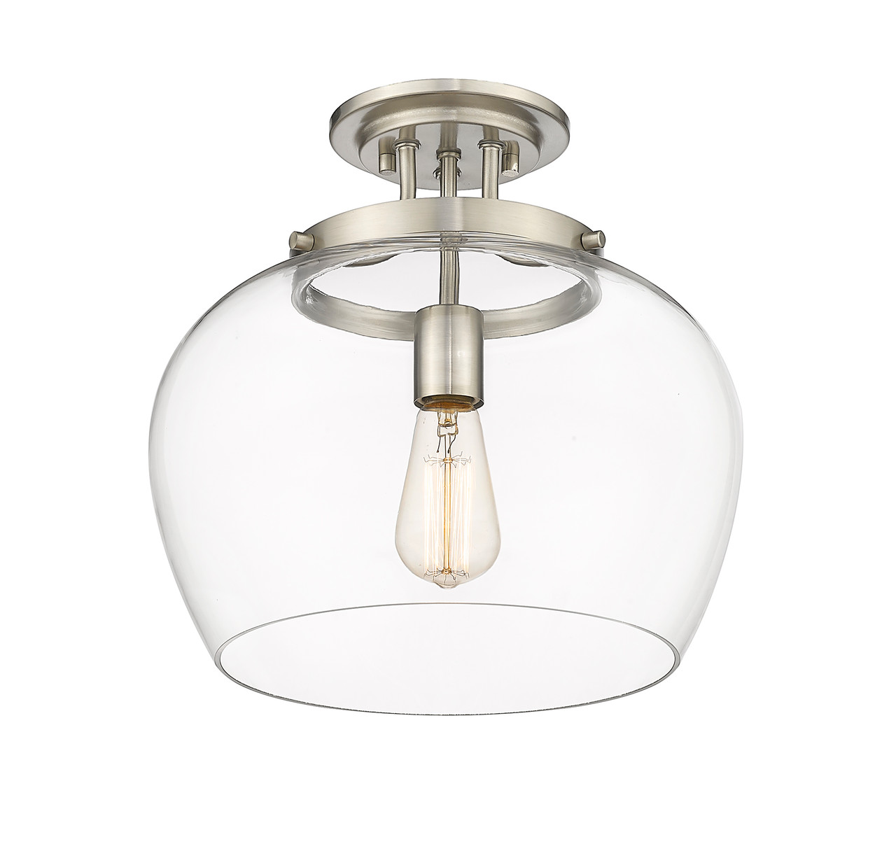 Z-LITE 473SF13-BN 1 Light Semi Flush Mount, Brushed Nickel