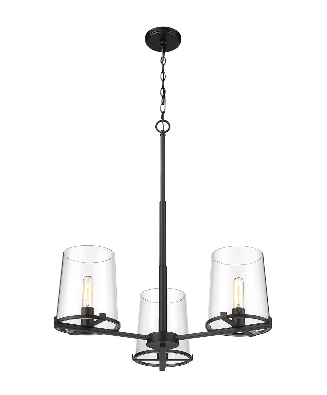 Z-LITE 3032-3MB 3 Light Chandelier, Matte Black