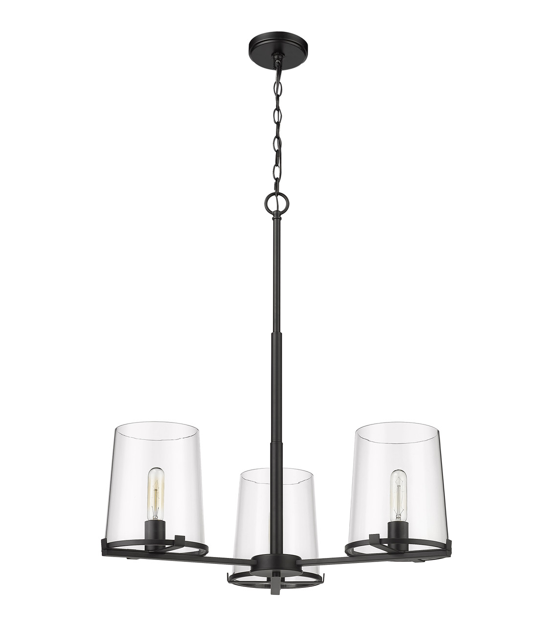 Z-LITE 3032-3MB 3 Light Chandelier, Matte Black