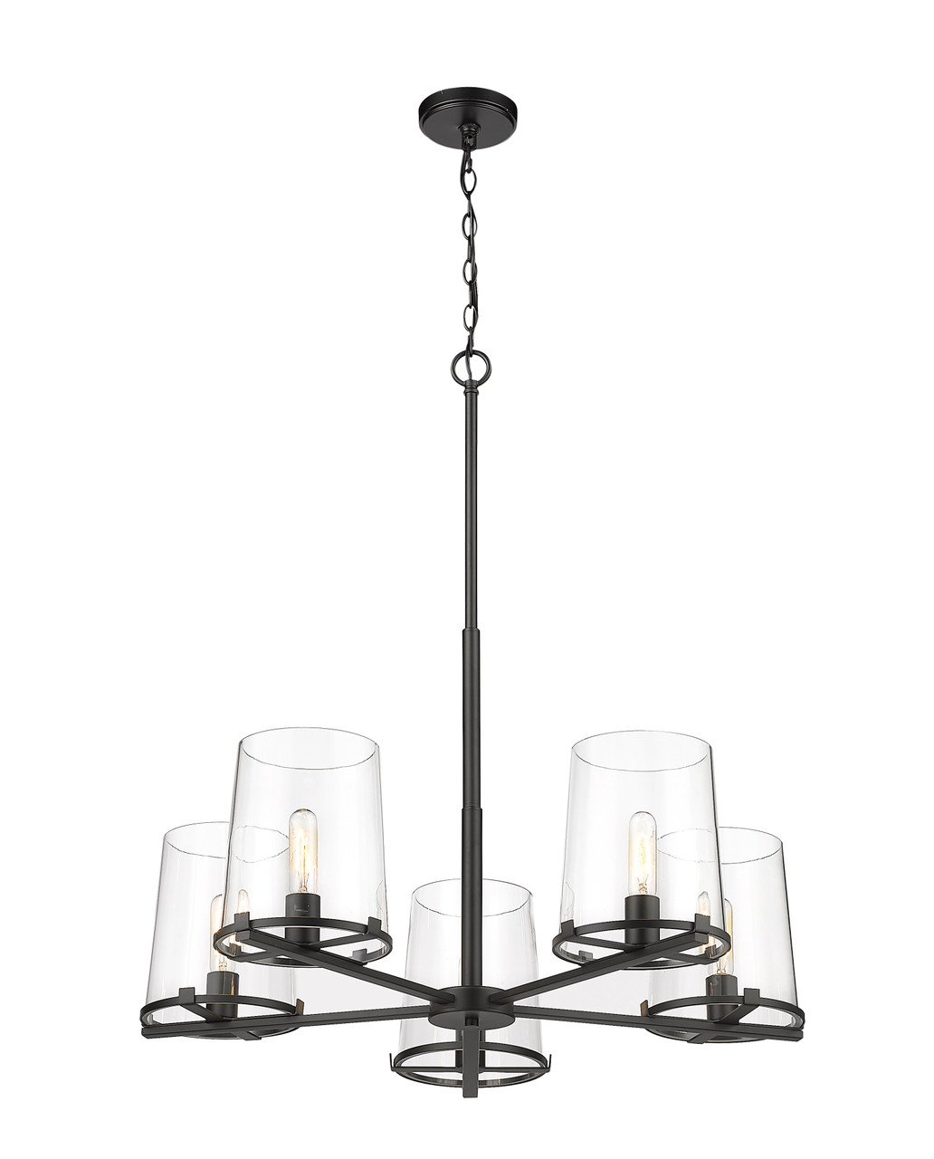 Z-LITE 3032-5MB 5 Light Chandelier, Matte Black