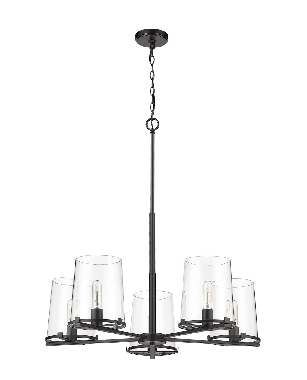 Z-LITE 3032-5MB 5 Light Chandelier, Matte Black