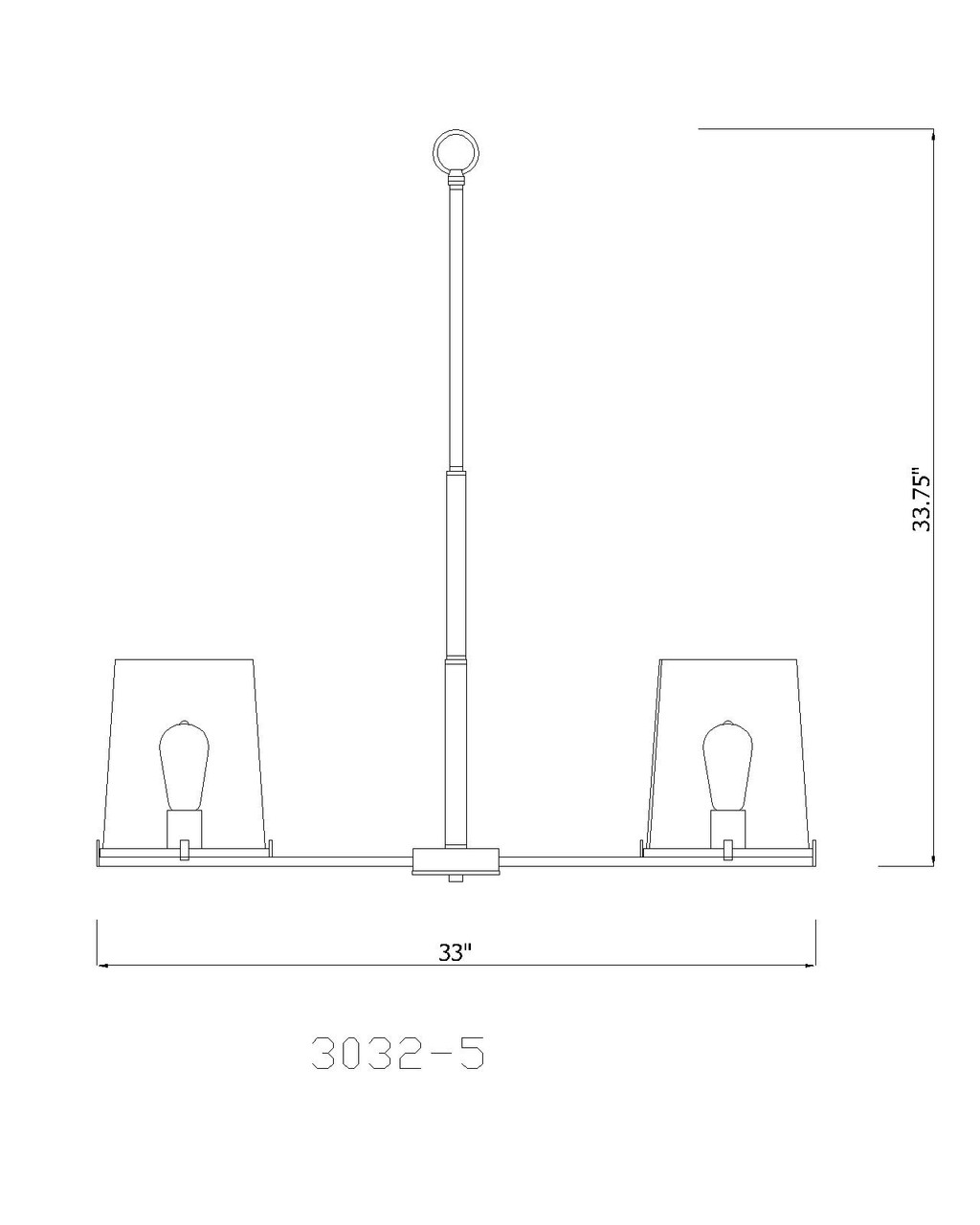 Z-LITE 3032-5MB 5 Light Chandelier, Matte Black