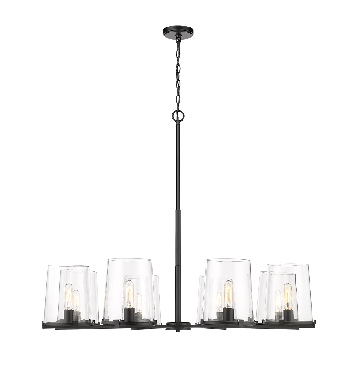 Z-LITE 3032-8MB 8 Light Chandelier, Matte Black