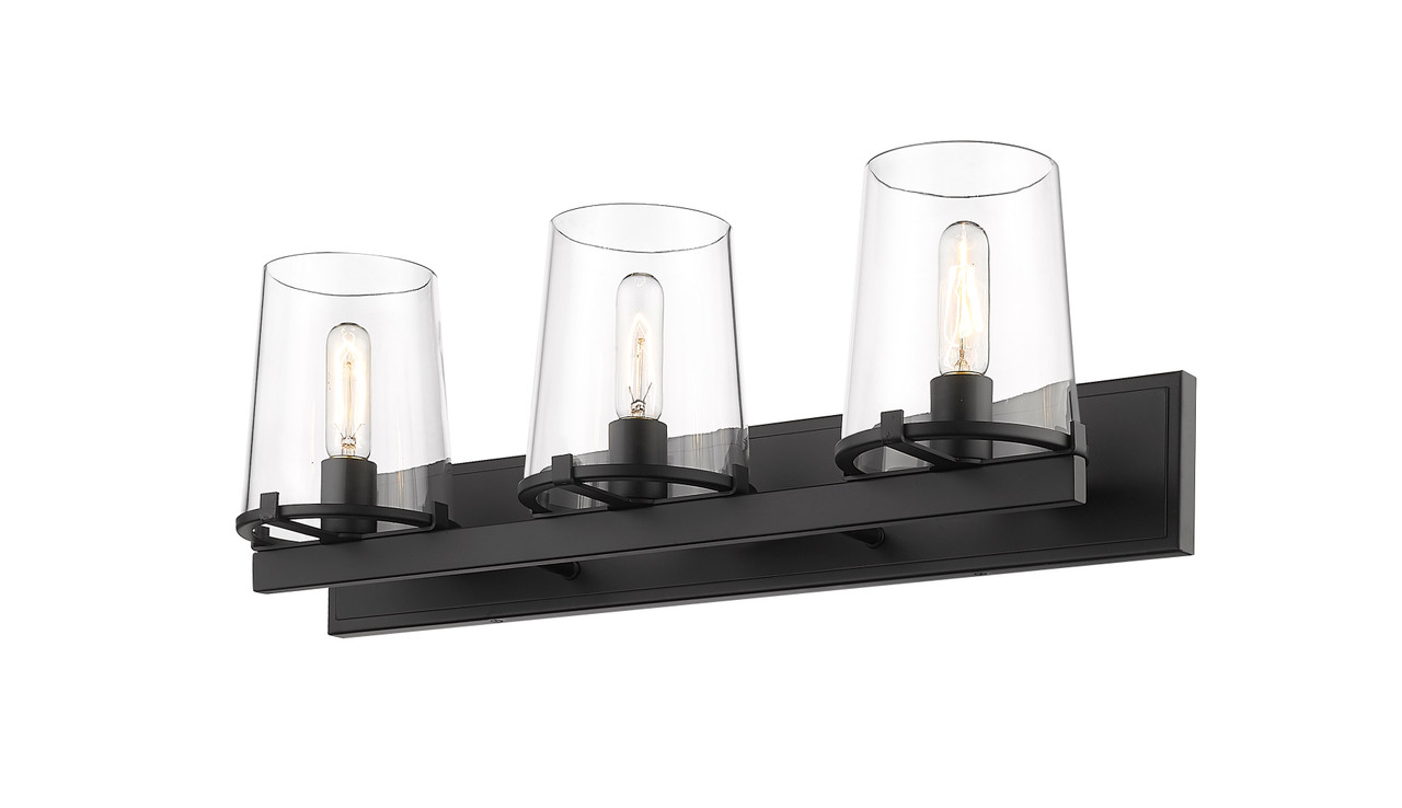 Z-LITE 3032-3V-MB 3 Light Vanity, Matte Black Z-LITE 3032-3V-MB 3 Light Vanity, Matte Black