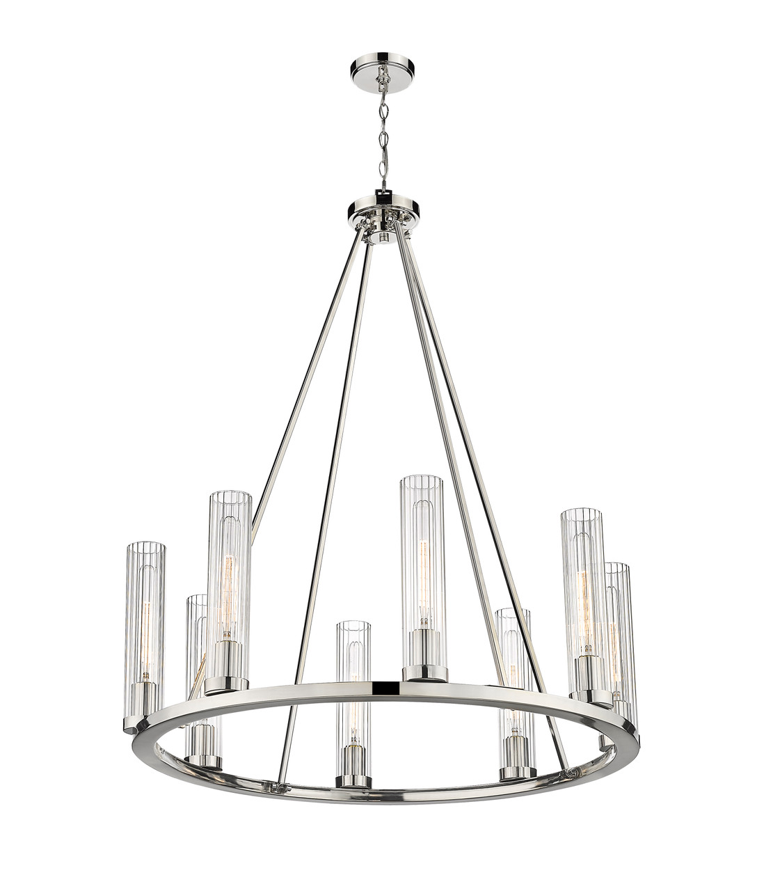 Z-LITE 3031-8PN 8 Light Chandelier, Polished Nickel