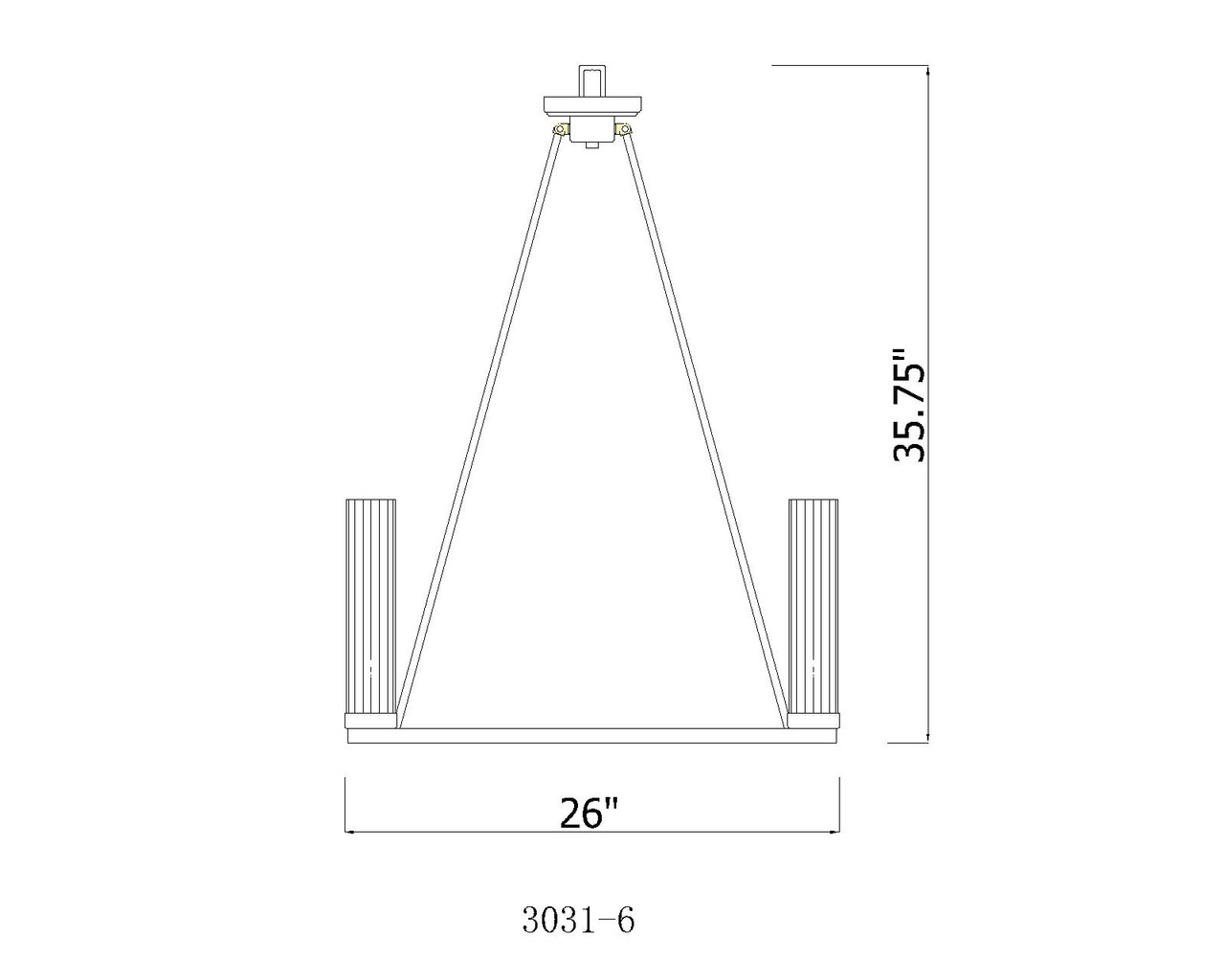 Z-LITE 3031-6PN 6 Light Chandelier, Polished Nickel