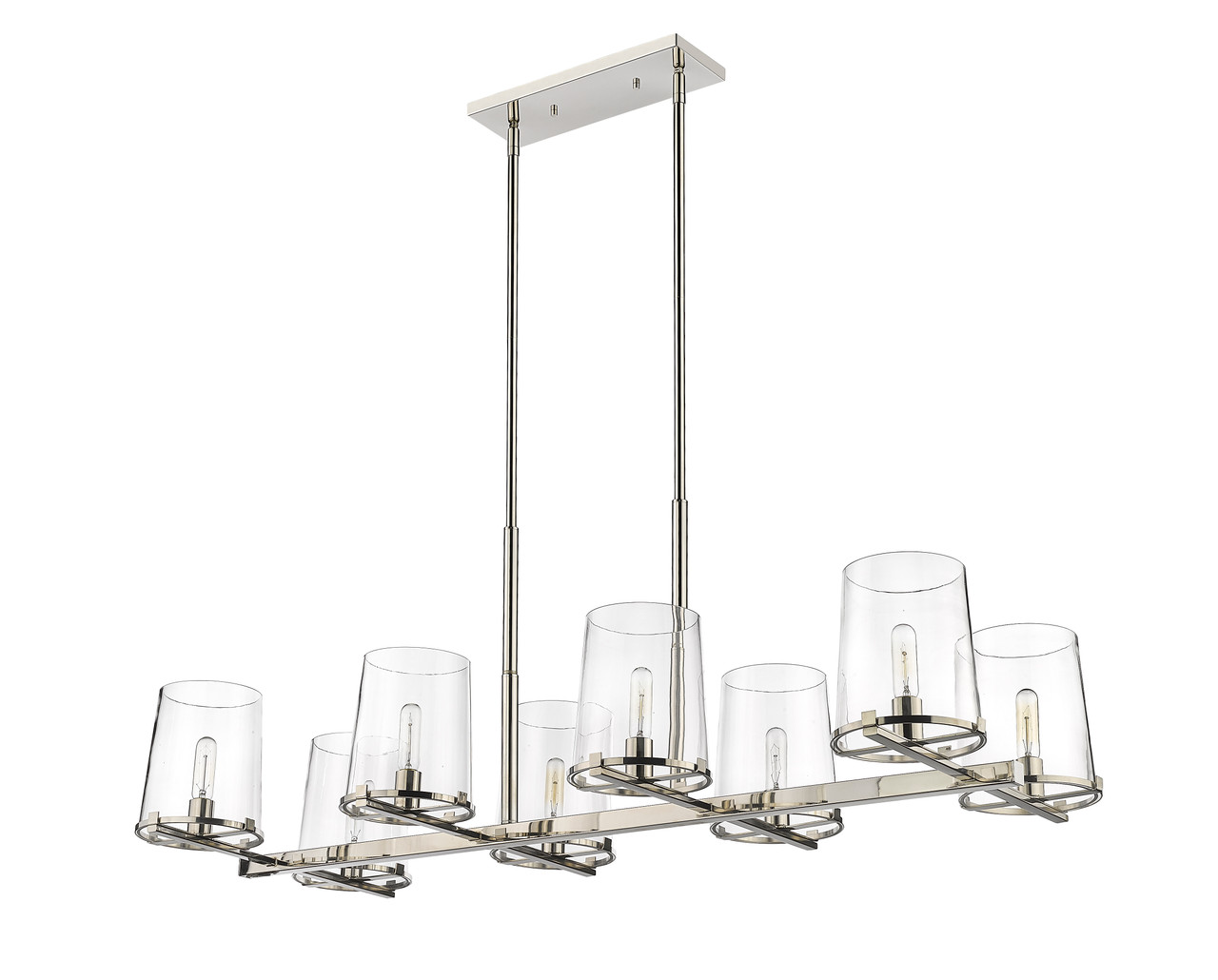 Z-LITE 3032-8L-PN 8 Light Chandelier, Polished Nickel