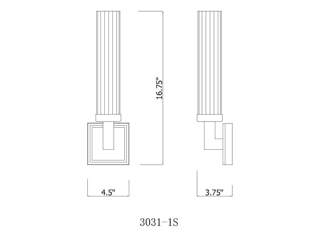 Z-LITE 3031-1S-PN 1 Light Wall Sconce, Polished Nickel