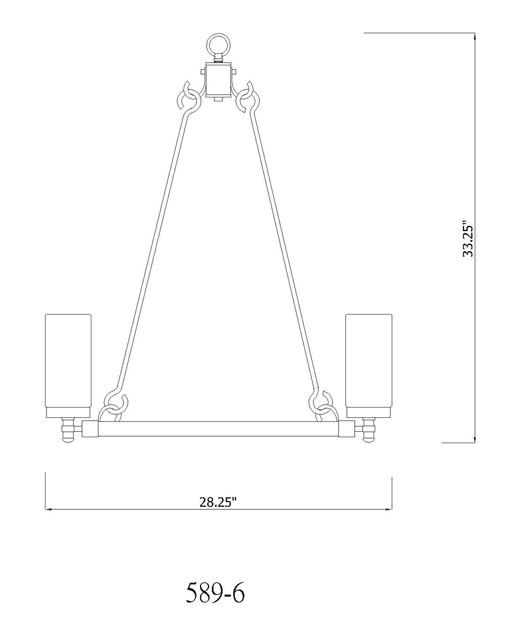 Z-LITE 589-6BK 6 Light Outdoor Pendant, Matte Black