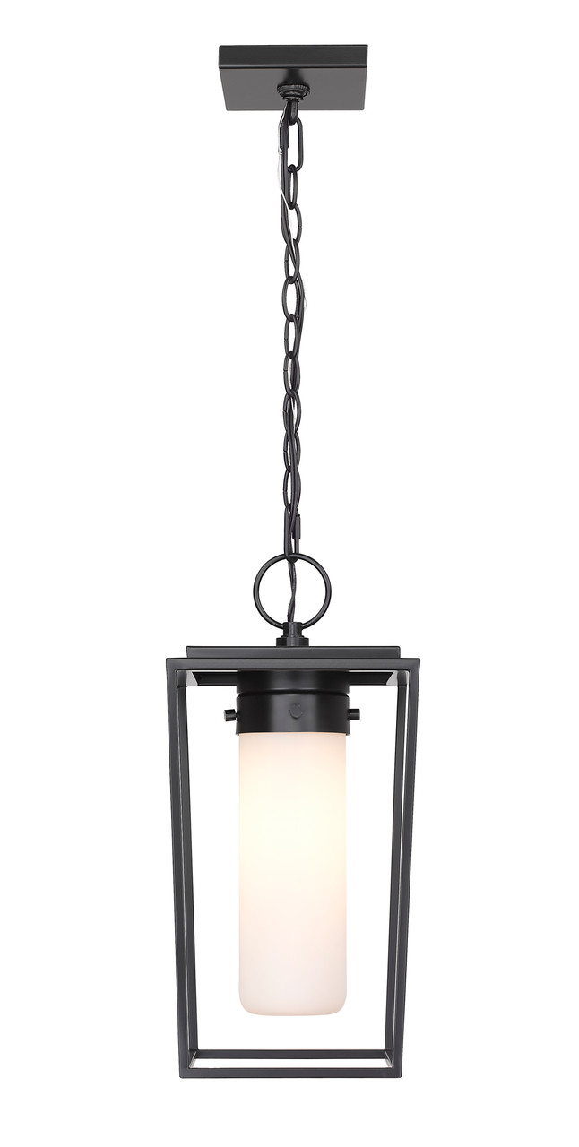 Z-LITE 595CHM-BK 1 Light Outdoor Chain Mount Ceiling Fixture, Black