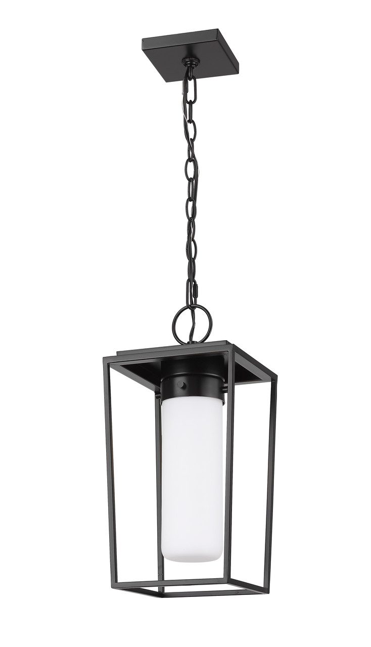 Z-LITE 595CHM-BK 1 Light Outdoor Chain Mount Ceiling Fixture, Black