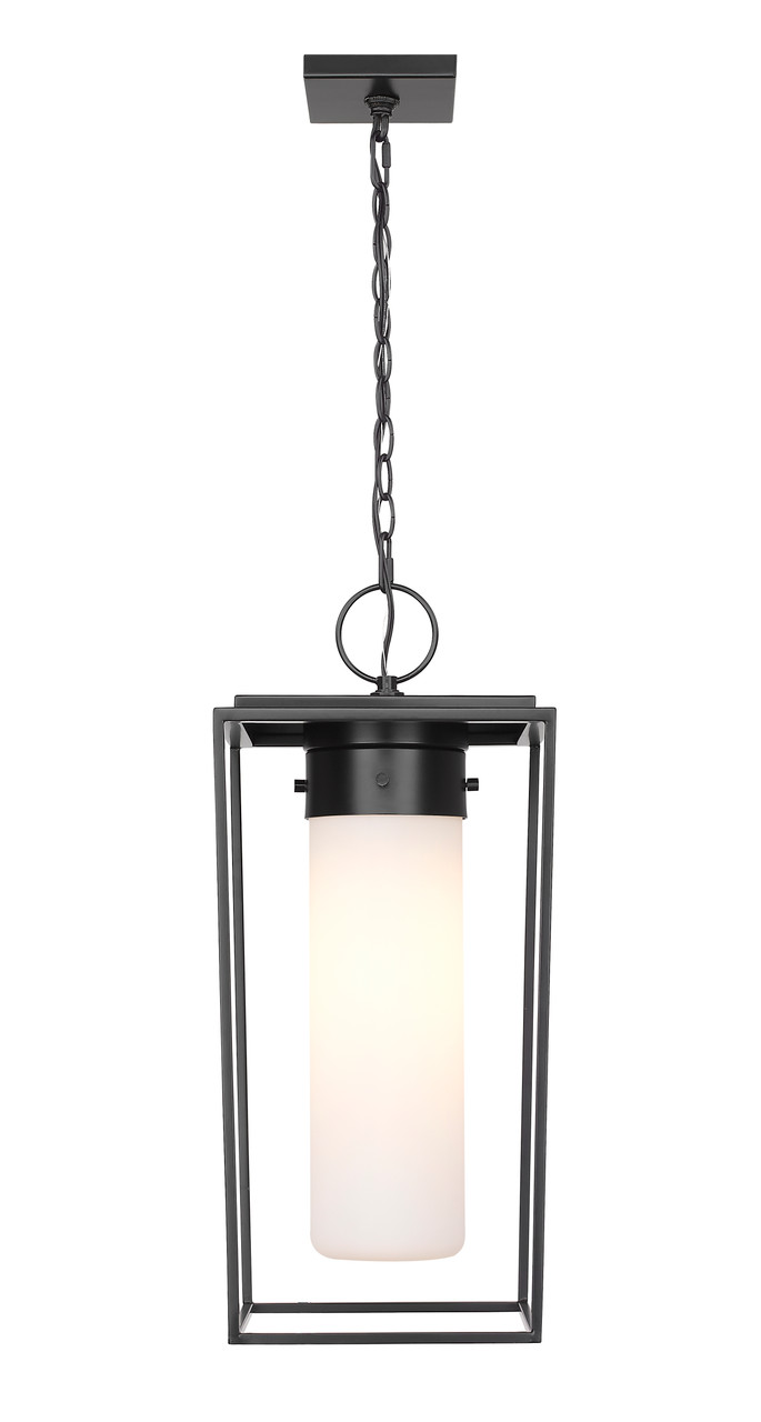 Z-LITE 595CHB-BK 1 Light Outdoor Chain Mount Ceiling Fixture, Black