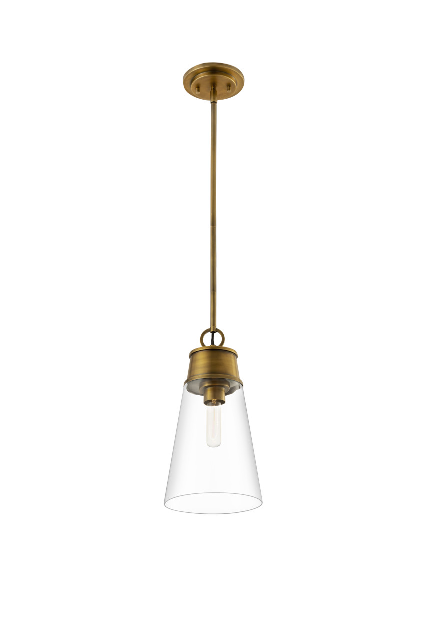 Z-LITE 2300P8-RB 1 Light Pendant, Rubbed Brass