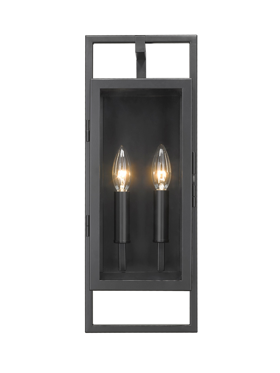 Z-LITE 598S-BK 2 Light Outdoor Wall Sconce, Black