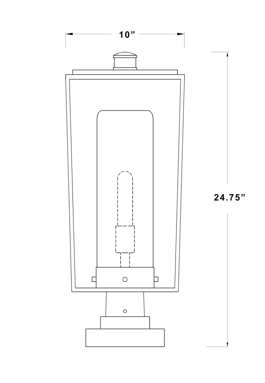Z-LITE 594PHBS-SQPM-BK 1 Light Outdoor Pier Mounted Fixture, Black