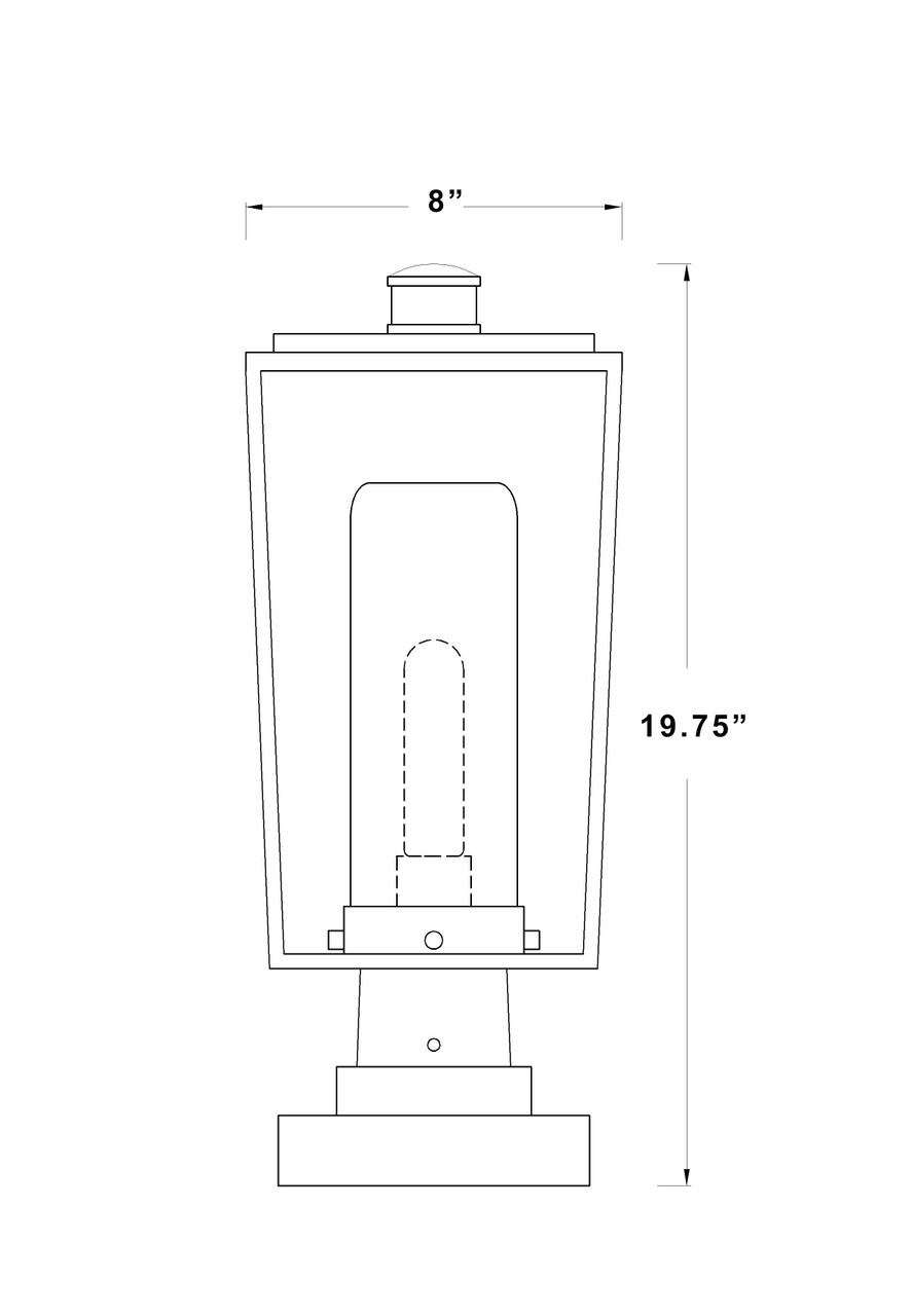 Z-LITE 594PHMS-SQPM-BK 1 Light Outdoor Pier Mounted Fixture, Black