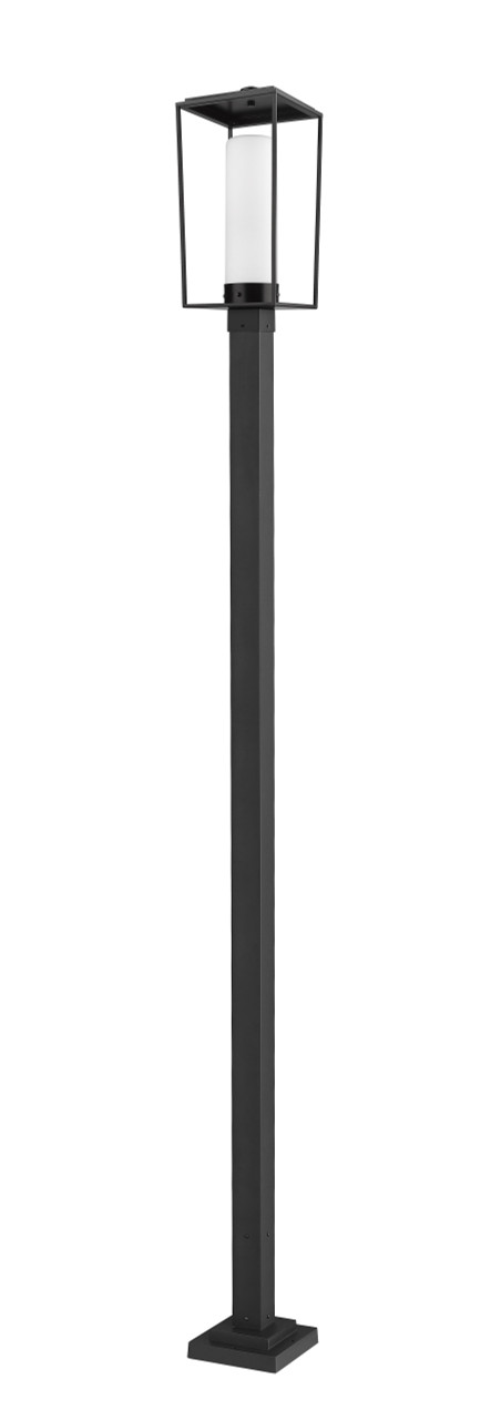 Z-LITE 595PHBS-536P-BK 1 Light Outdoor Post Mounted Fixture, Black