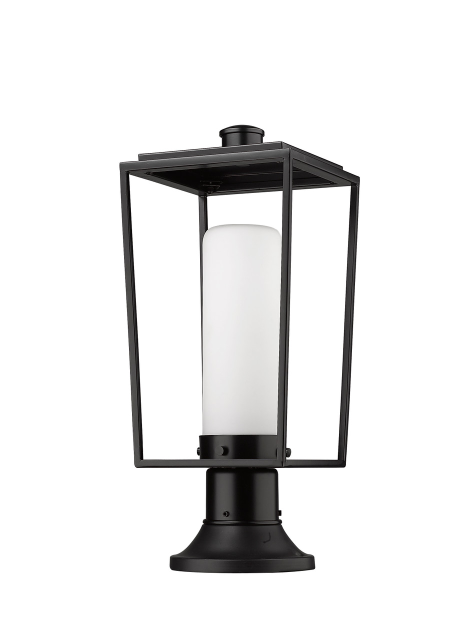 Z-LITE 595PHMR-553PM-BK 1 Light Outdoor Pier Mounted Fixture, Black