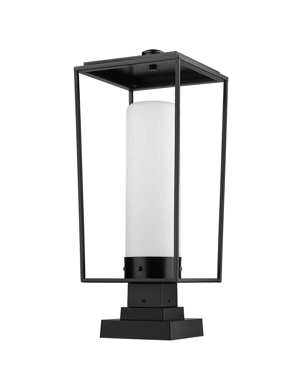 Z-LITE 595PHBS-SQPM-BK 1 Light Outdoor Pier Mounted Fixture, Black