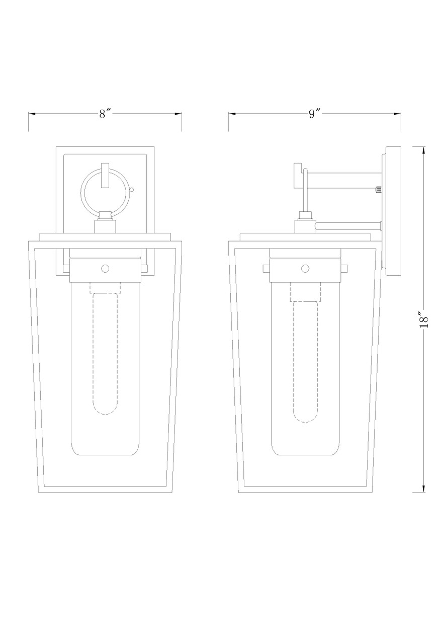 Z-LITE 595M-BK 1 Light Outdoor Wall Sconce, Black