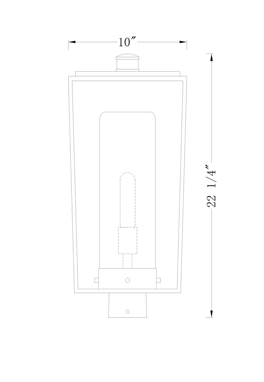 Z-LITE 595PHBS-BK 1 Light Outdoor Post Mount Fixture, Black