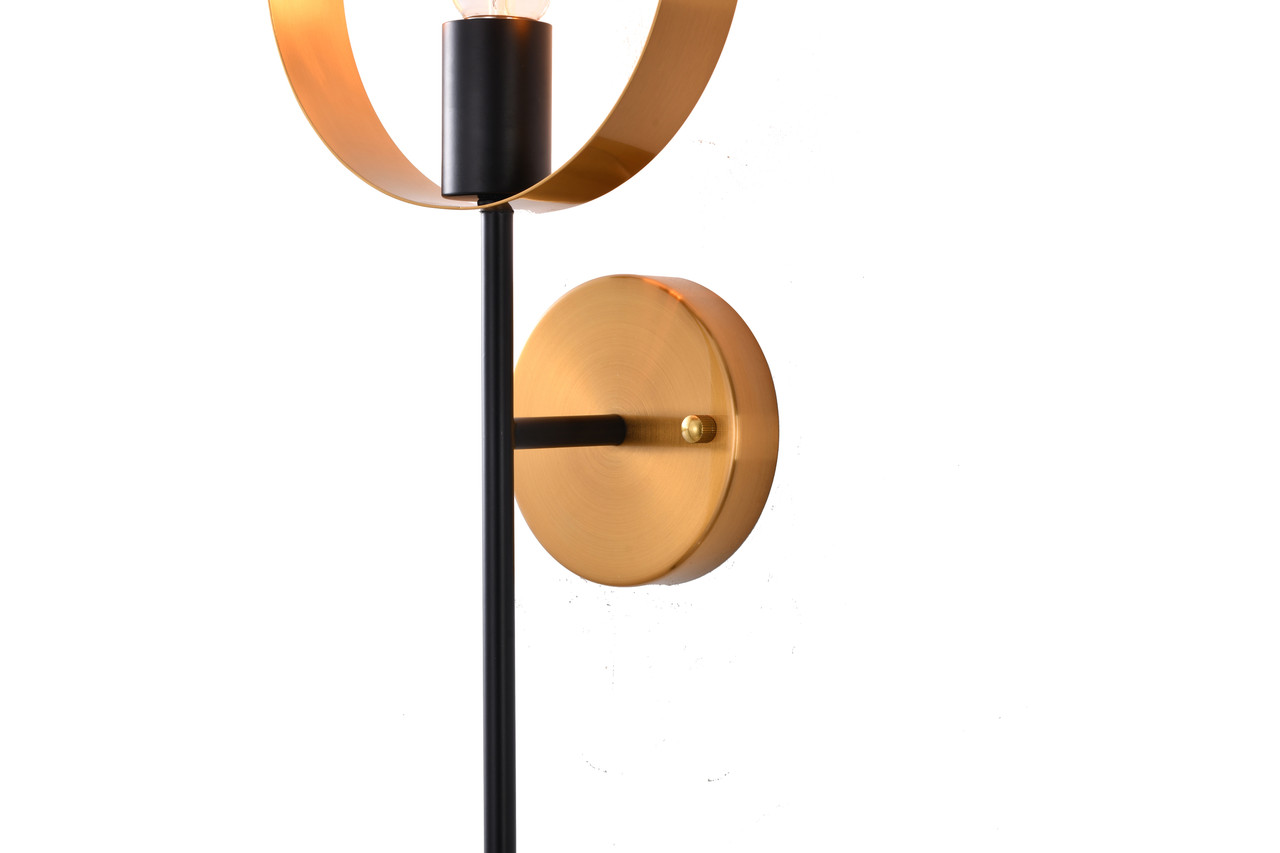 Bethel International DU129W7G Wall Sconce Black & Golden Bronze