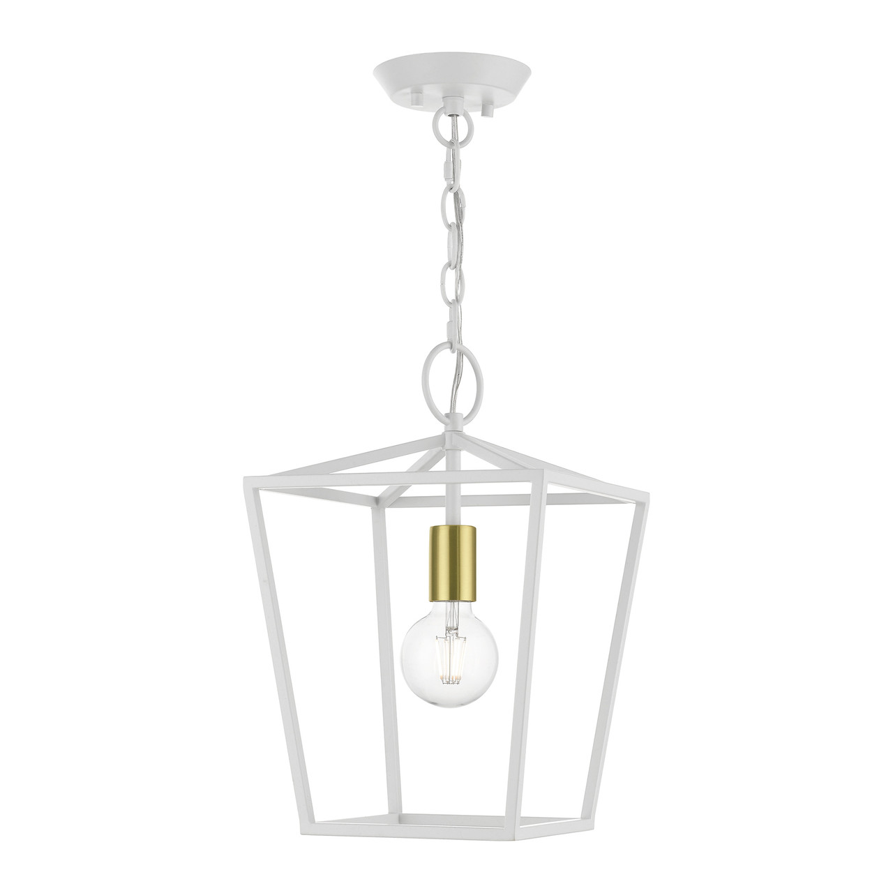 LIVEX LIGHTING 49432-03 White 1-Light Square Lantern