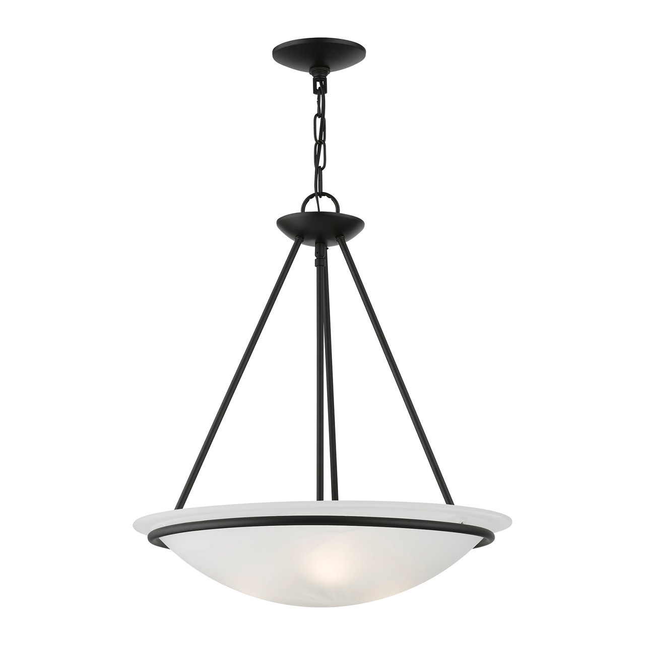 LIVEX LIGHTING 4826-04 Black 3-Light Pendant Chandelier