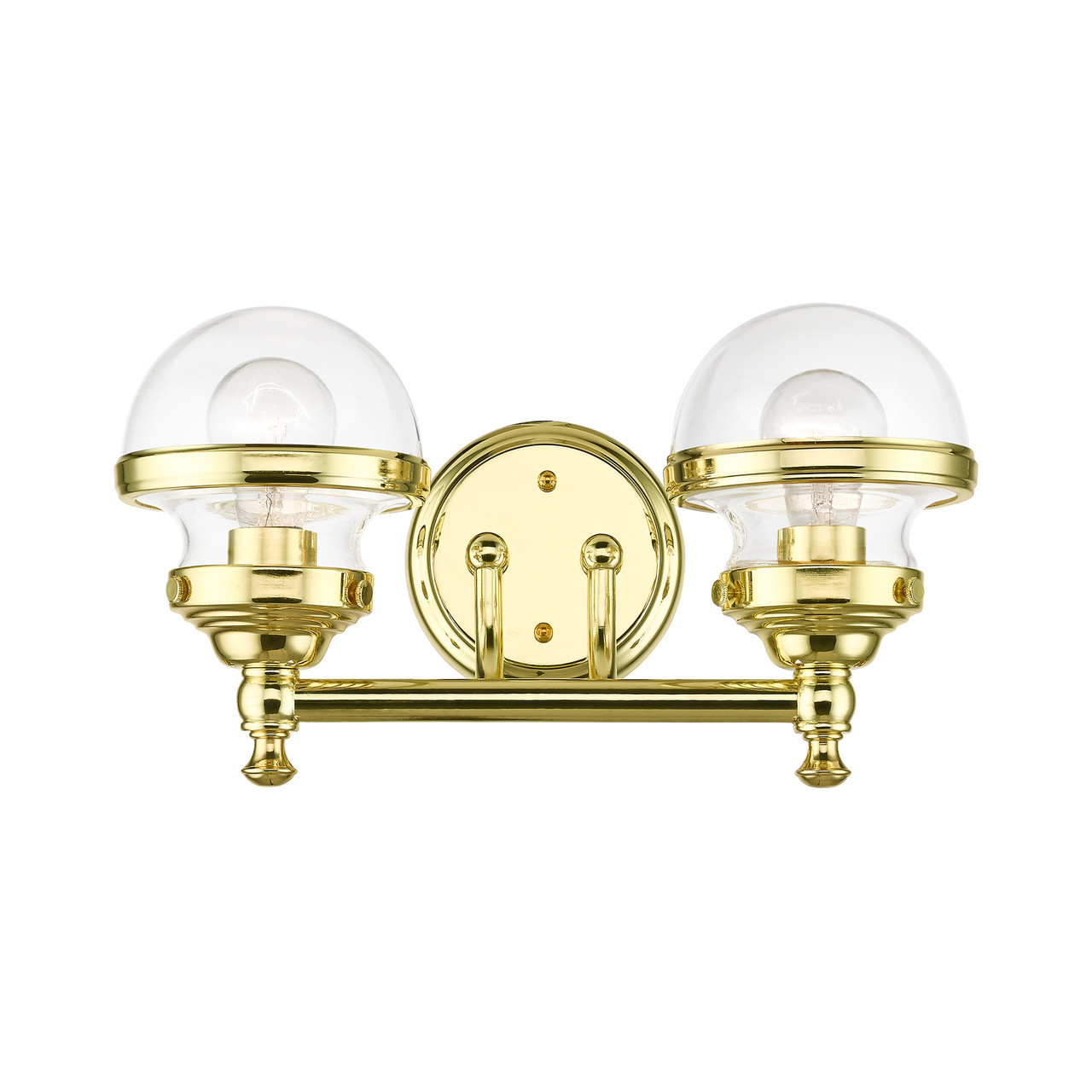 LIVEX LIGHTING 17412-02 Polished Brass 2-Light Vanity Sconce