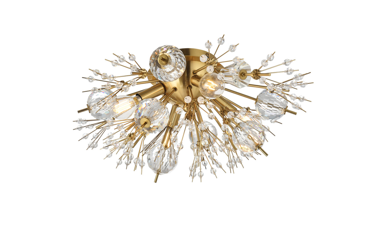 Elegant Lighting 2500W19SG Vera 19 inch crystal starburst wall sconce in gold