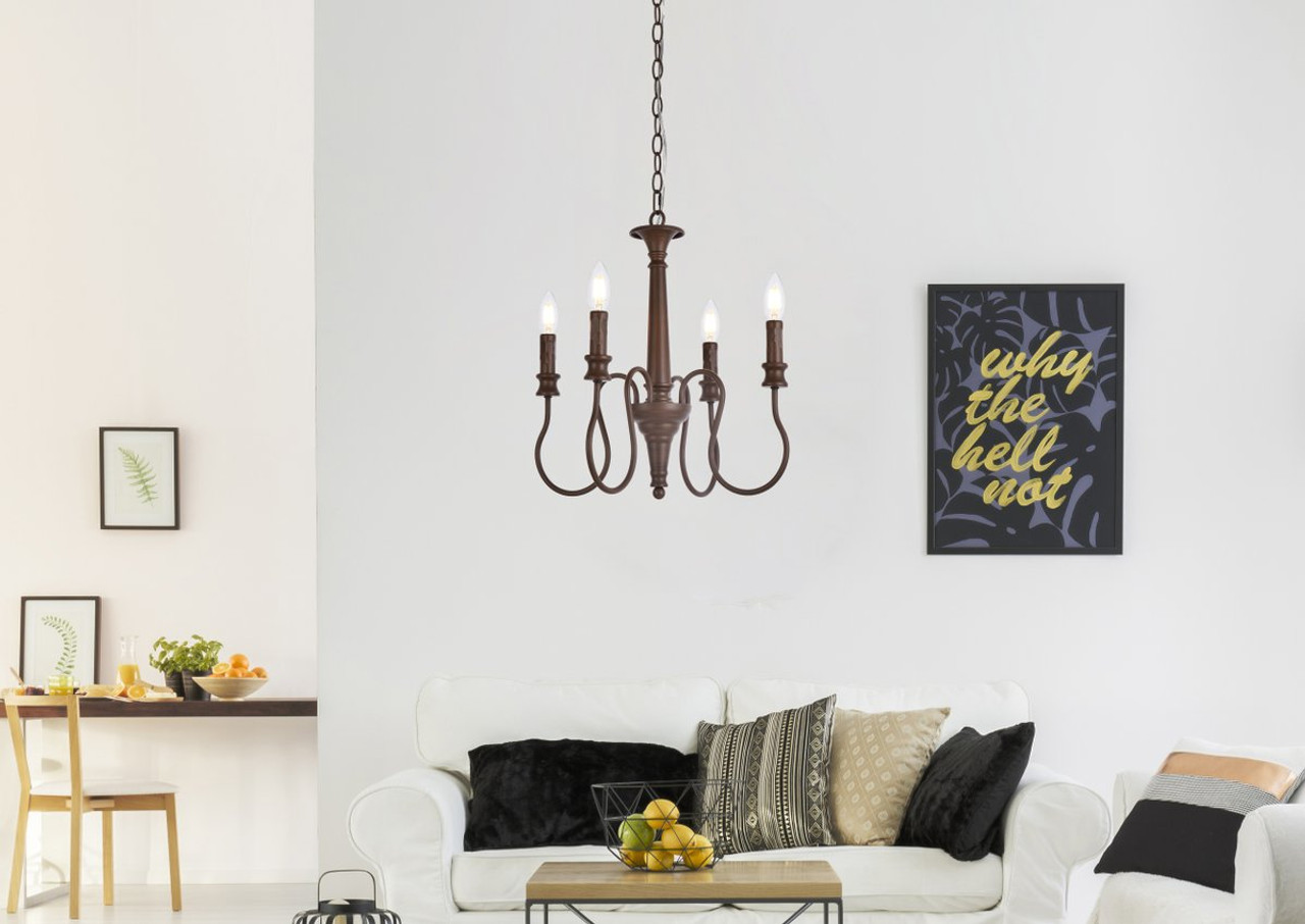 Living District LD7043D17WOK Flynx 4 lights pendant in weathered oak