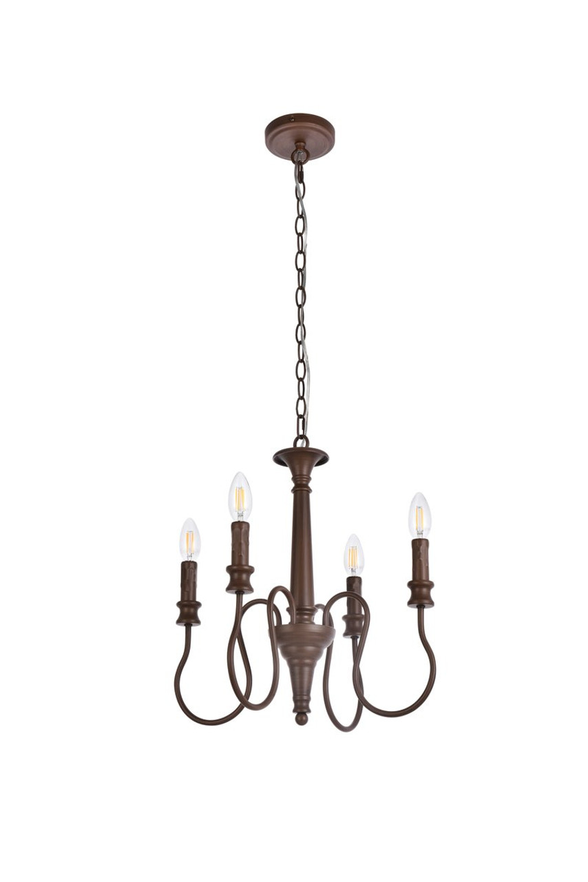 Living District LD7043D17WOK Flynx 4 lights pendant in weathered oak