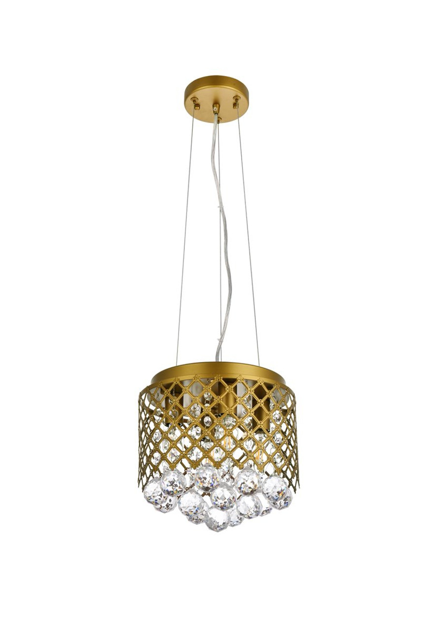 Living District LD520D10BR Tully 4 lights pendant in brass