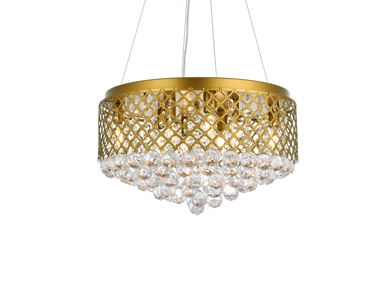 Living District LD520D20BR Tully 8 lights pendant in brass