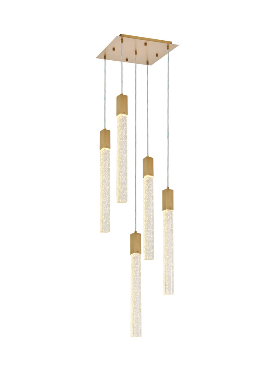 Elegant Lighting 2066D16SG Weston 5 lights pendant in satin gold