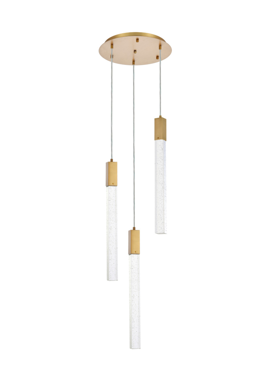 Elegant Lighting 2067D16SG Weston 3 lights pendant in satin gold