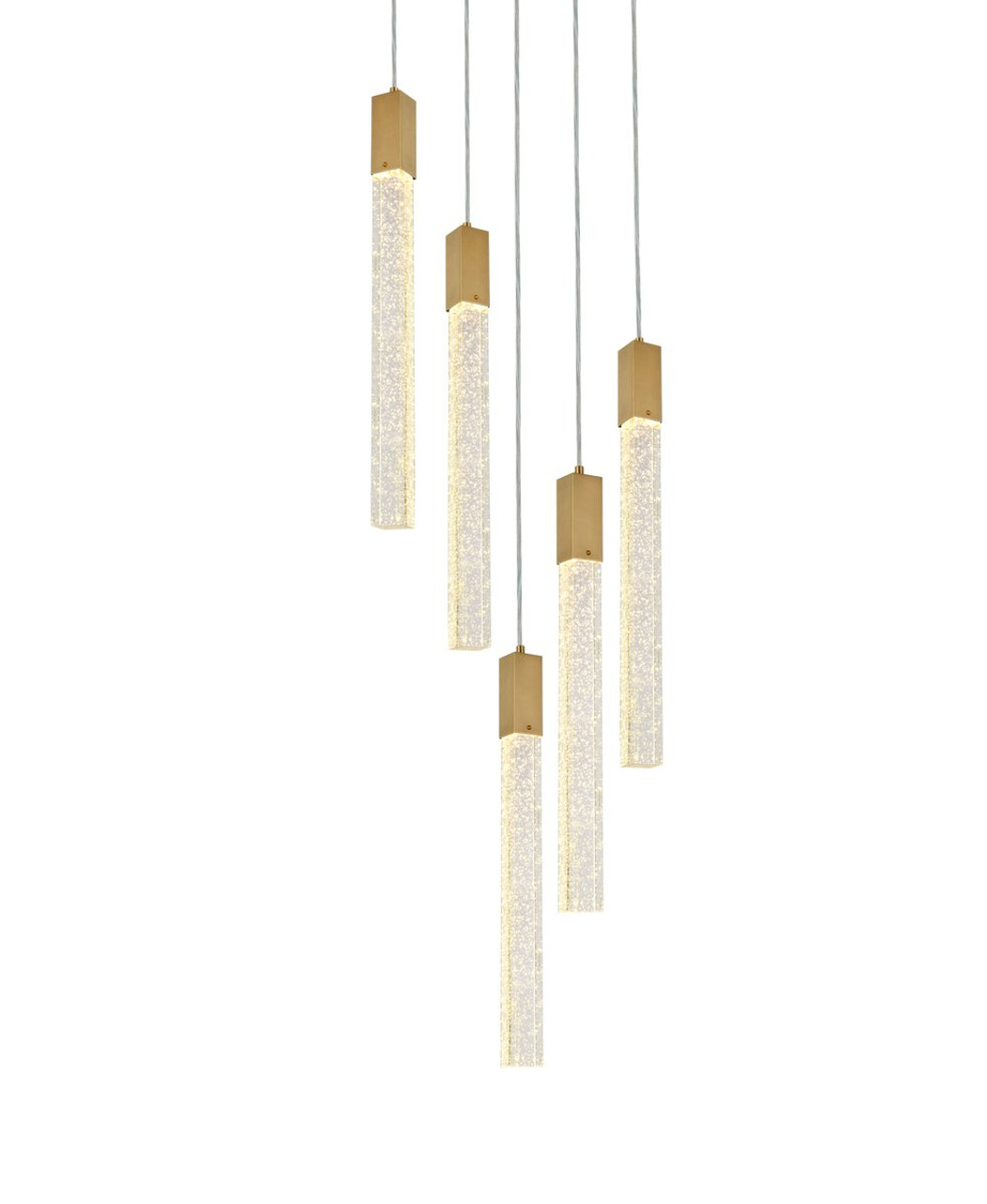 Elegant Lighting 2067D20SG Weston 5 lights pendant in satin gold