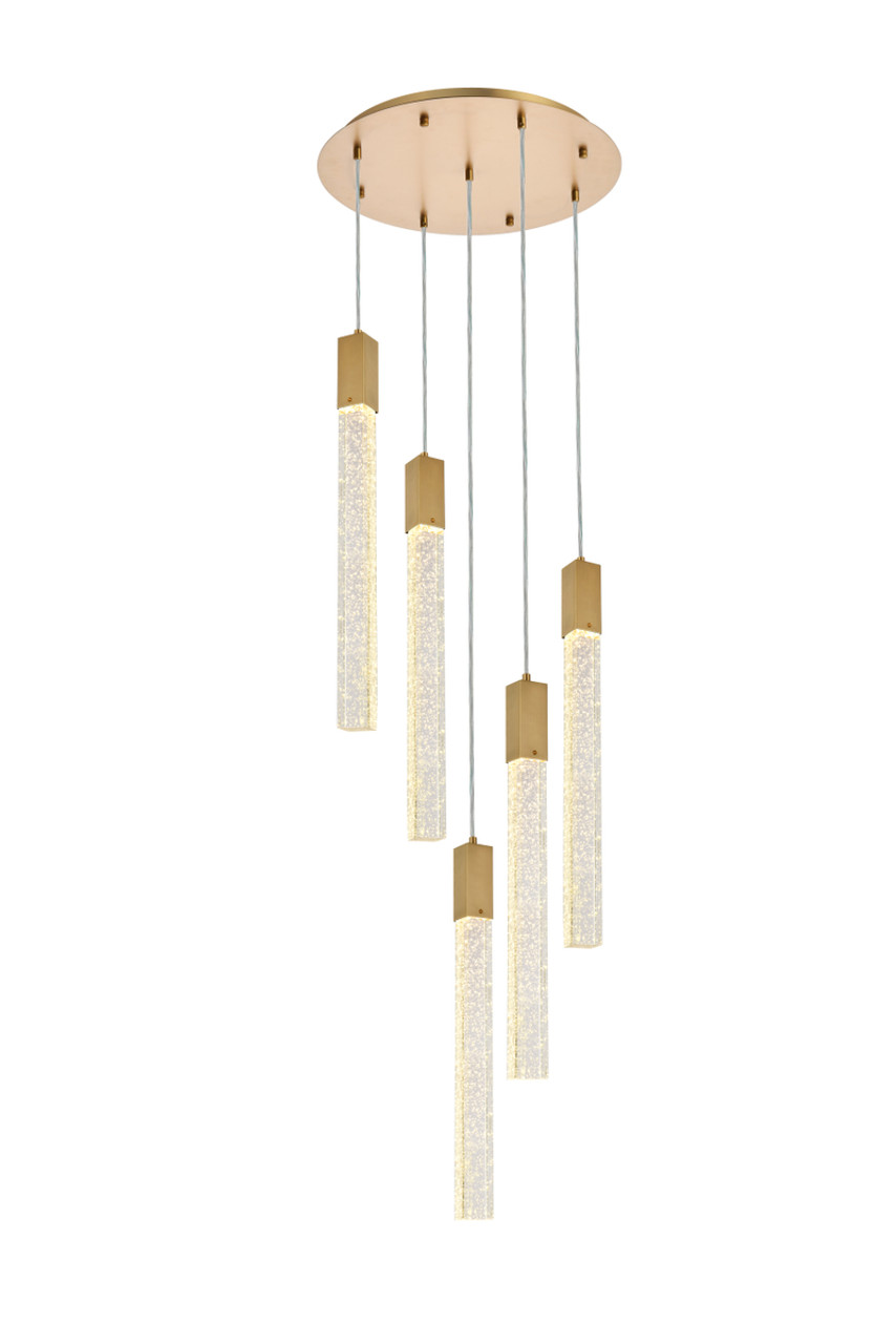 Elegant Lighting 2067D20SG Weston 5 lights pendant in satin gold