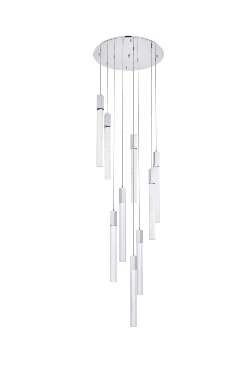 Elegant Lighting 2067D24C Weston 9 lights pendant in chrome