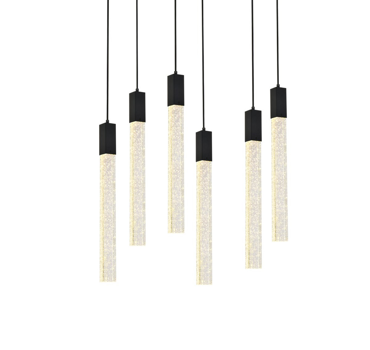 Elegant Lighting 2066D32BK Weston 6 lights pendant in black