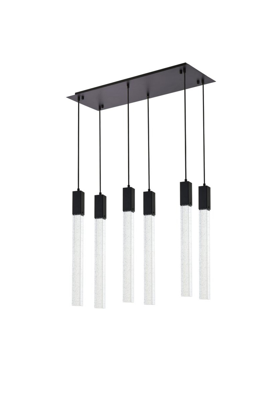 Elegant Lighting 2066D32BK Weston 6 lights pendant in black