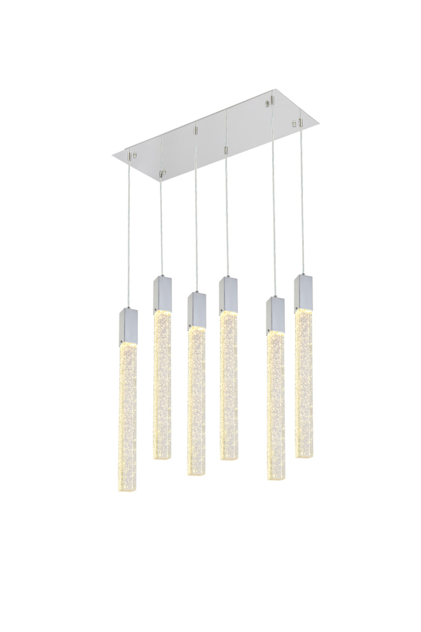 Elegant Lighting 2066D32C Weston 6 lights pendant in chrome