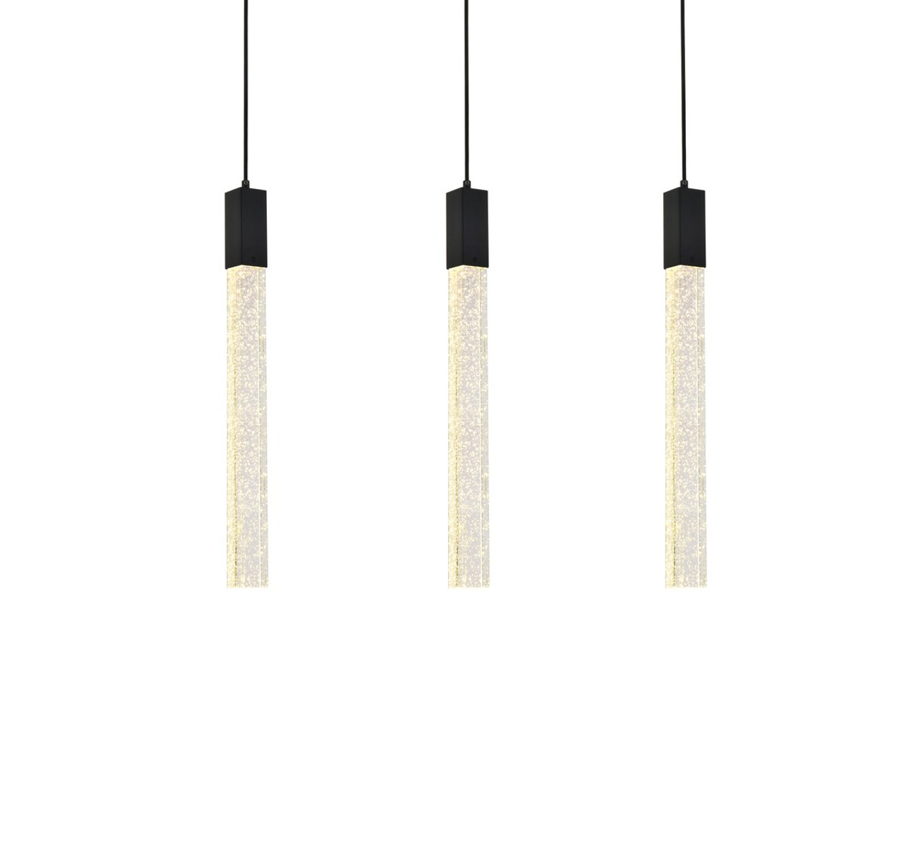 Elegant Lighting 2066S32BK Weston 3 lights pendant in black