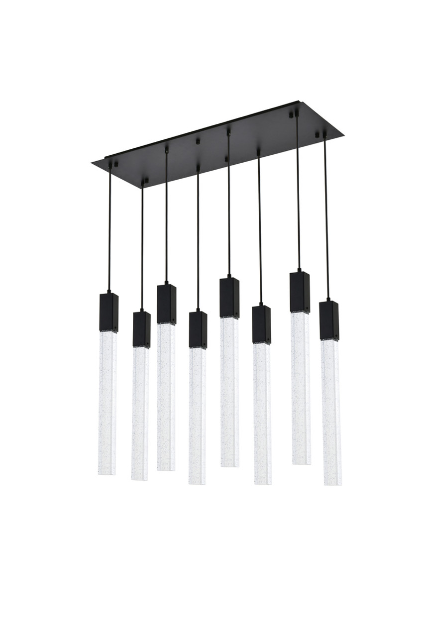 Elegant Lighting 2066D36BK Weston 8 lights pendant in black