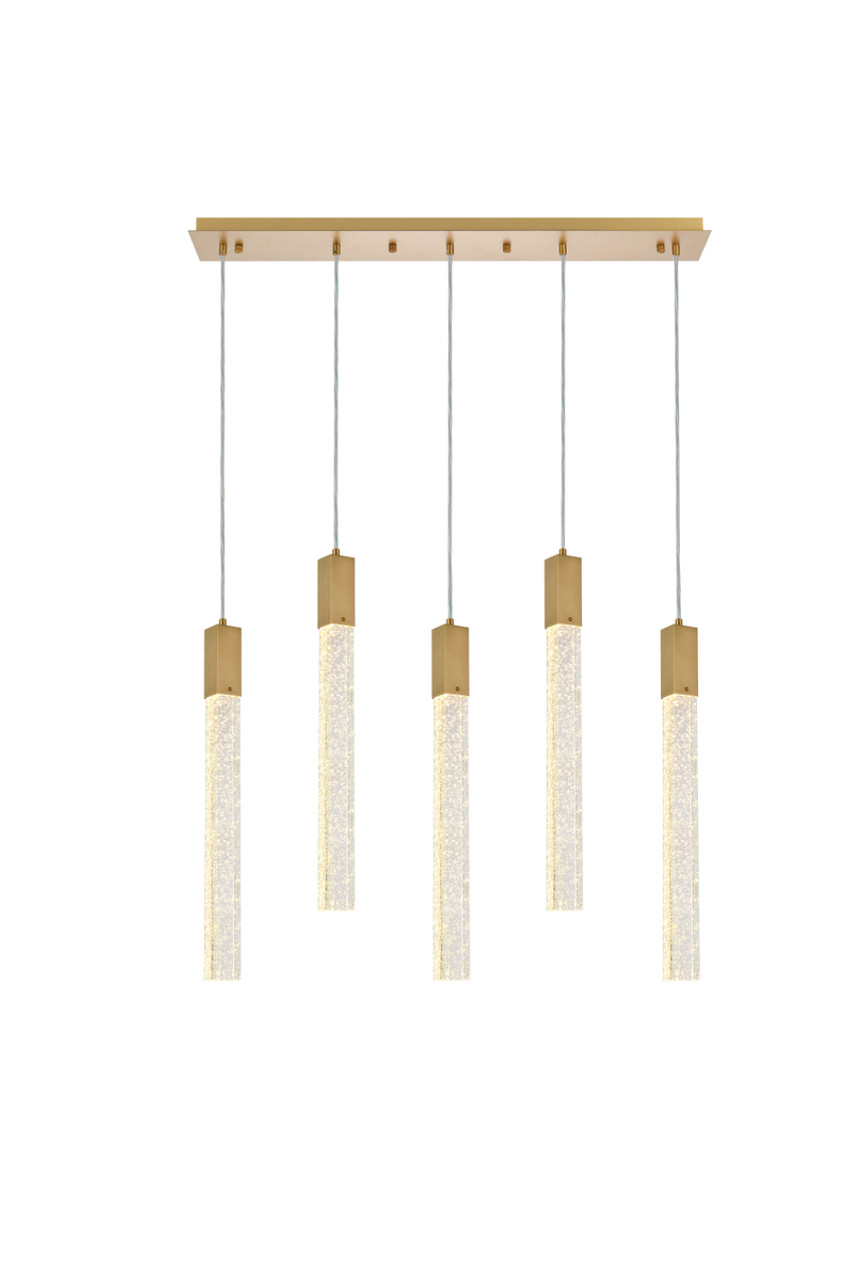 Elegant Lighting 2066S36SG Weston 5 lights pendant in satin gold