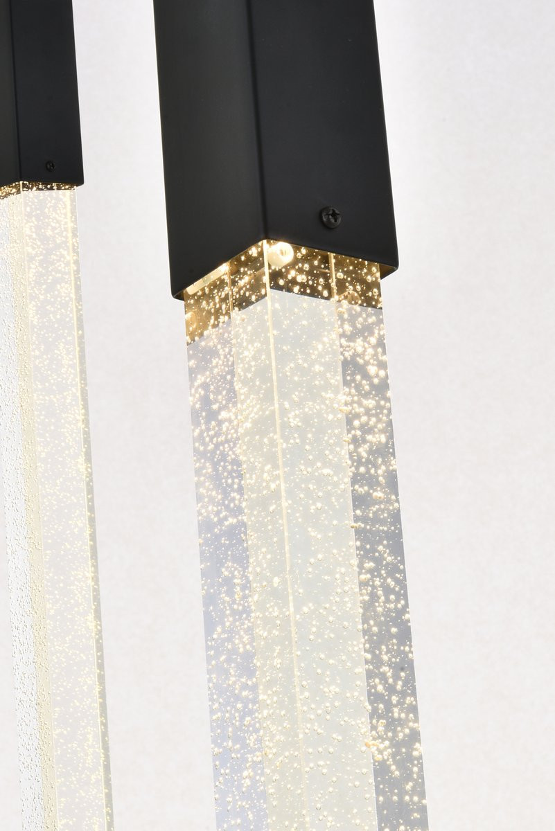Elegant Lighting 2066D42BK Weston 10 lights pendant in black